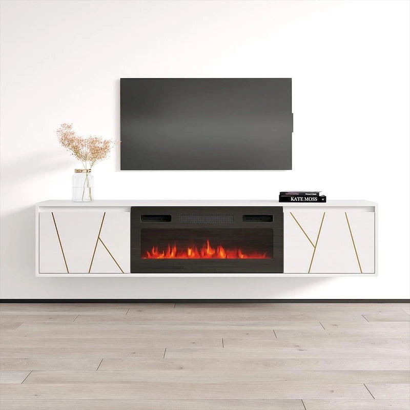 Meuble TV cheminée Haifa BL-EF