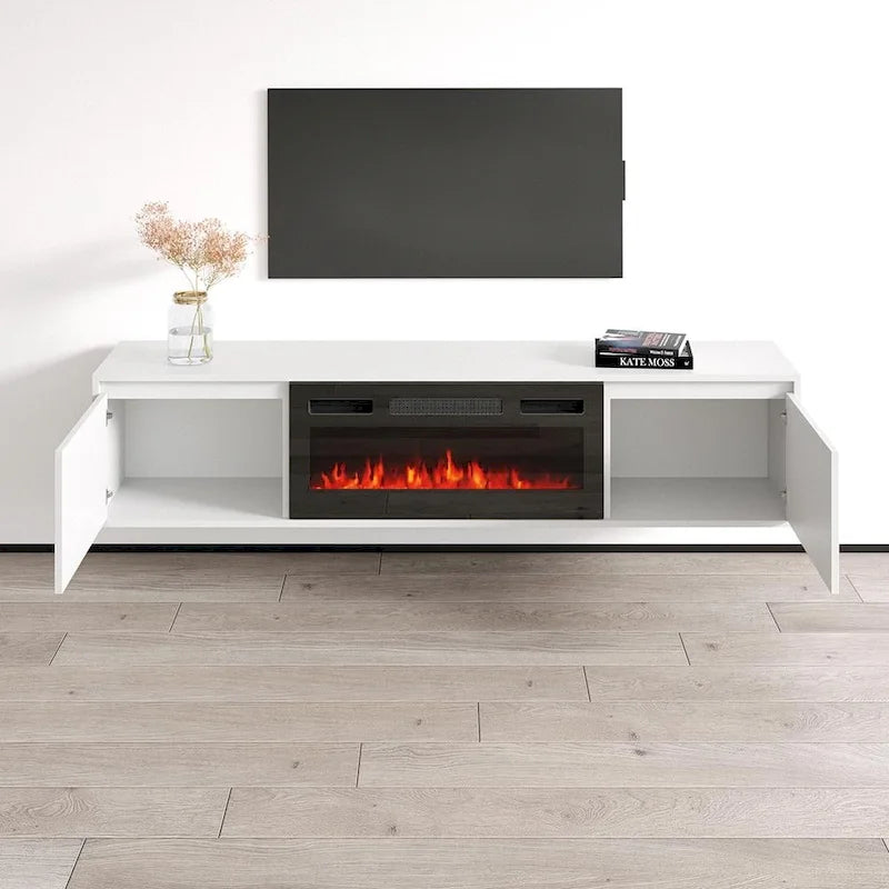 Meuble TV cheminée Haifa BL-EF