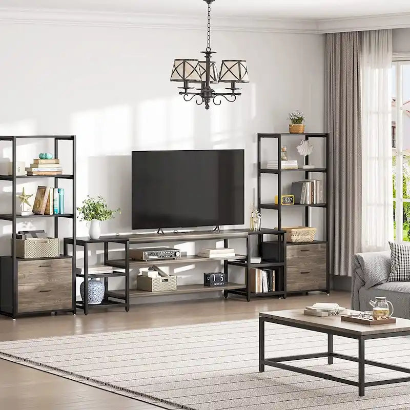 Meuble TV de 78 pouces, meuble de divertissement, console TV