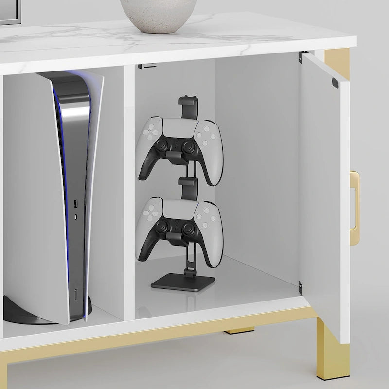 Meuble TV moderne pour téléviseurs de 75/ 80/ 85 pouces avec 2 tiroirs - 203 cm