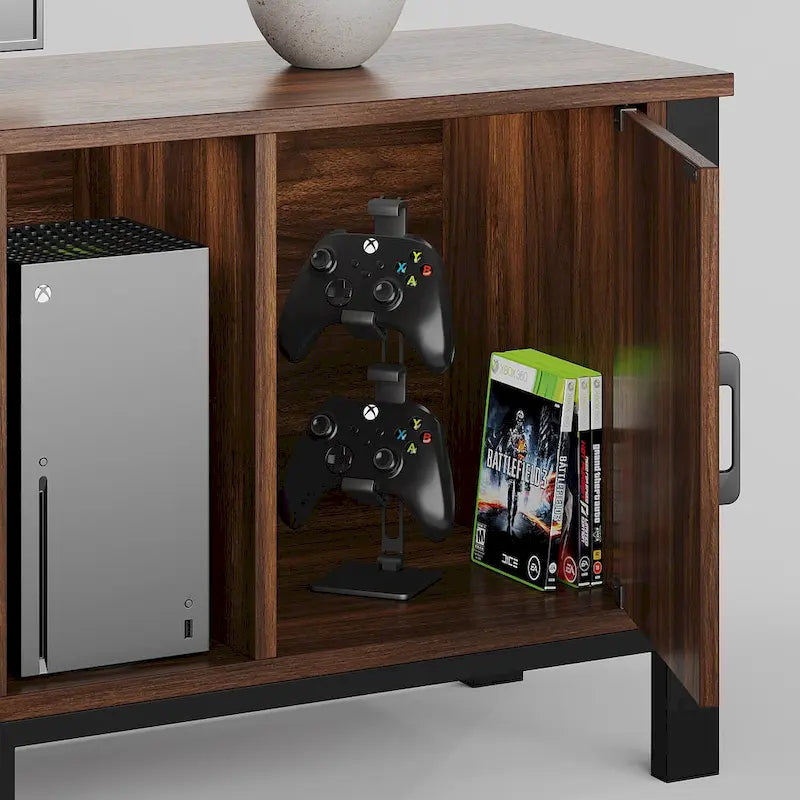 Meuble TV moderne pour téléviseurs de 75/ 80/ 85 pouces avec 2 tiroirs - 203 cm