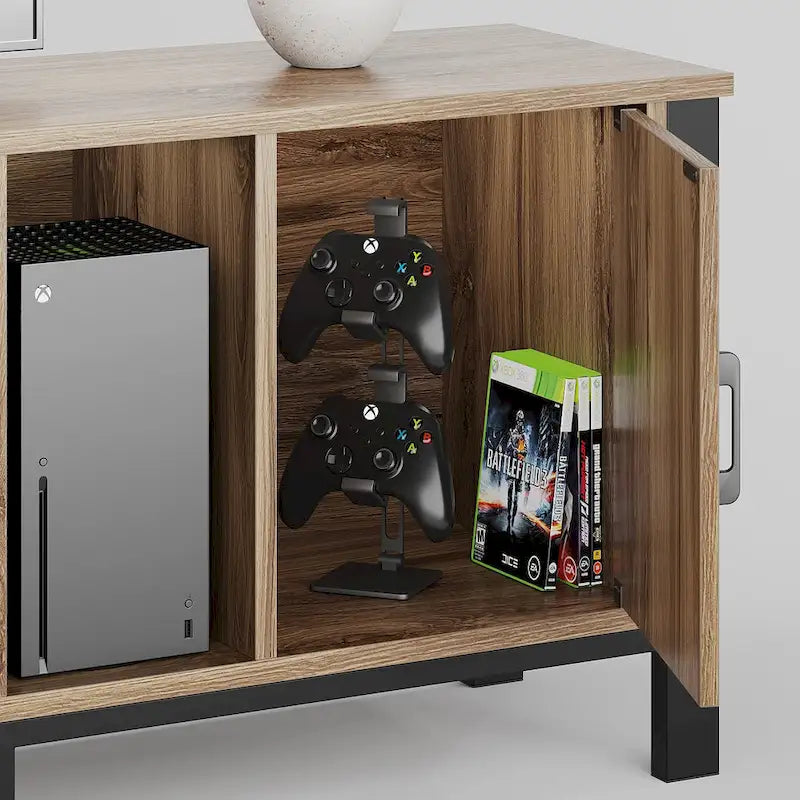 Meuble TV moderne pour téléviseurs de 75/ 80/ 85 pouces avec 2 tiroirs - 203 cm