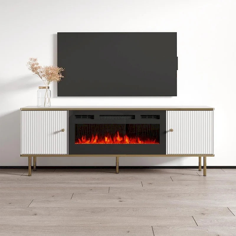 Meuble TV avec foyer électrique Camelia BL-EF de 63 po