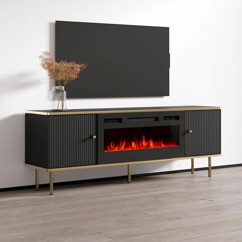 Meuble TV avec foyer électrique Camelia BL-EF de 63 po