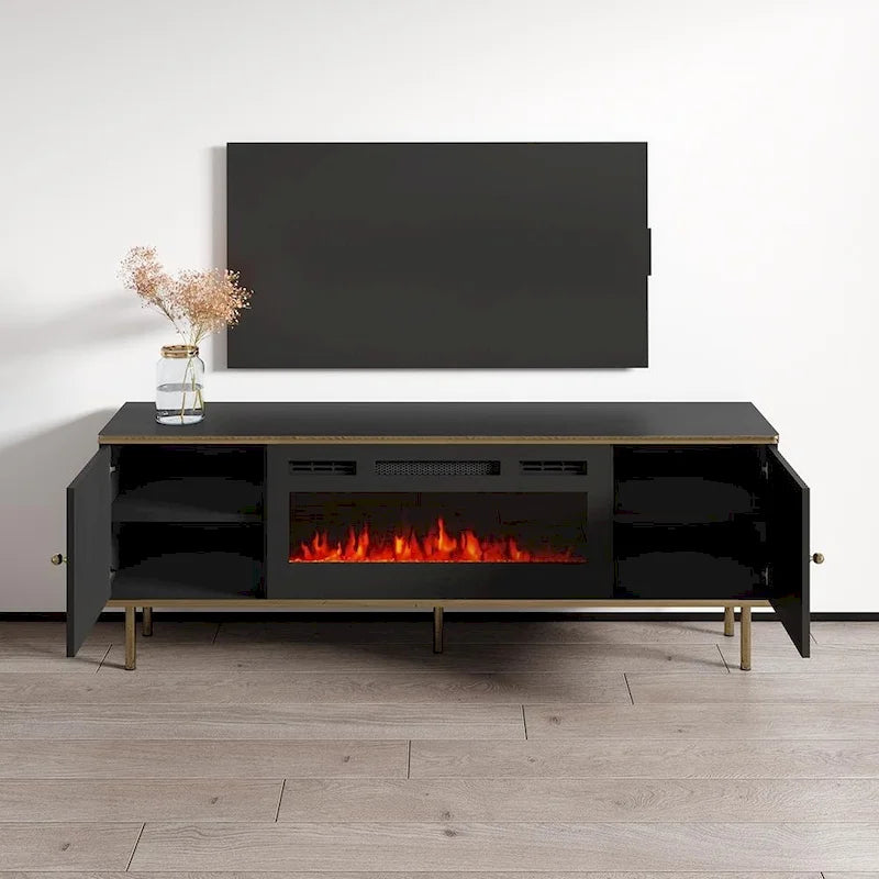 Meuble TV avec foyer électrique Camelia BL-EF de 63 po