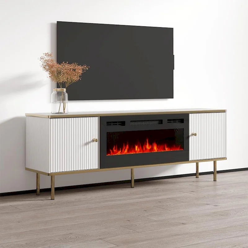Meuble TV avec foyer électrique Camelia BL-EF de 63 po