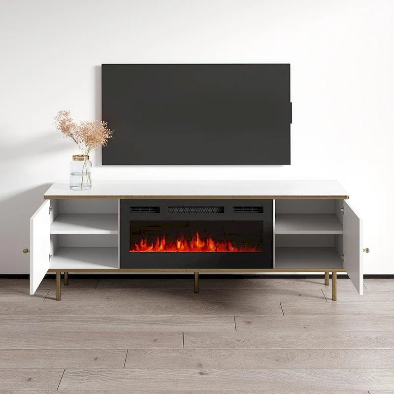 Meuble TV avec foyer électrique Camelia BL-EF de 63 po