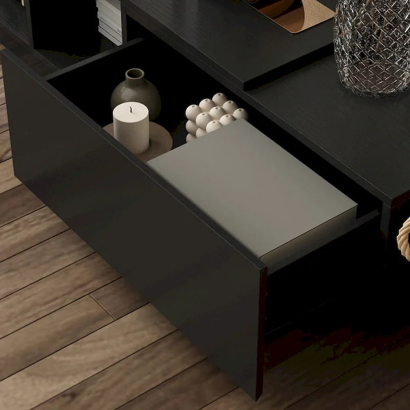 Meuble TV 94,5 avec gestion de câbles efficace et console de rangement spacieuse