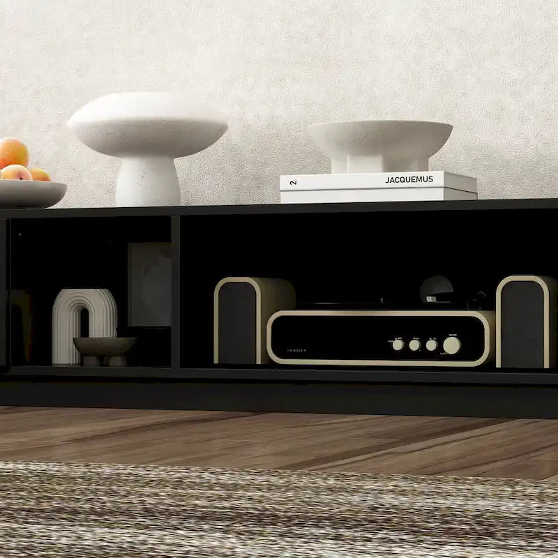 Meuble TV 94,5 avec gestion de câbles efficace et console de rangement spacieuse