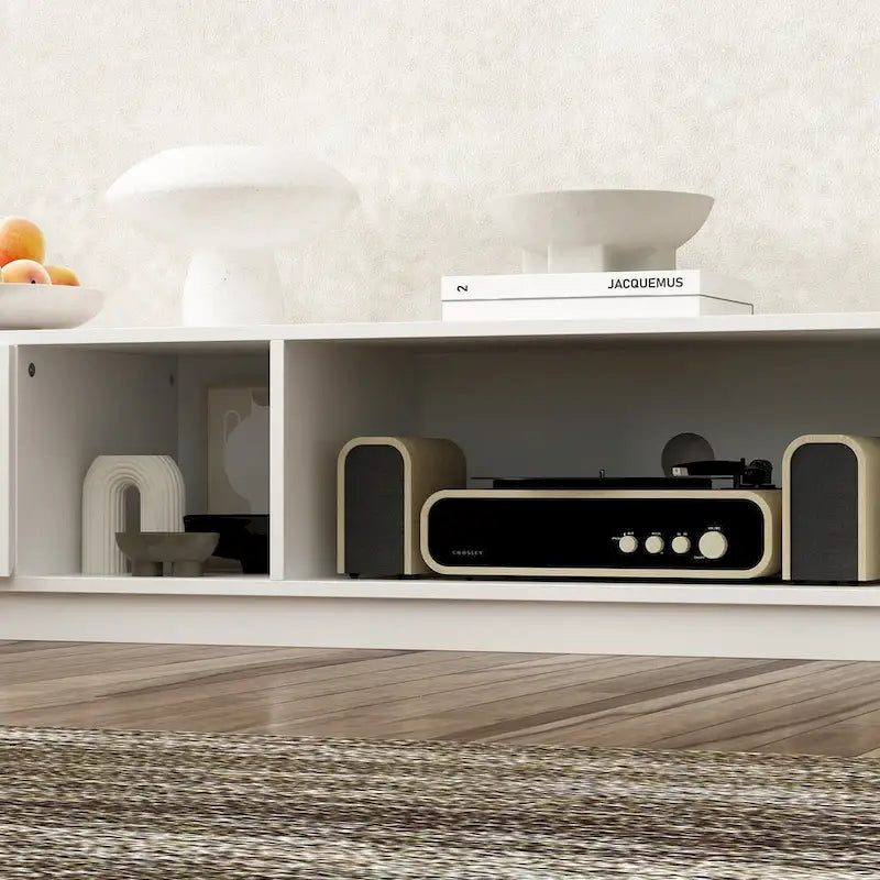 Meuble TV 94,5 avec gestion de câbles efficace et console de rangement spacieuse
