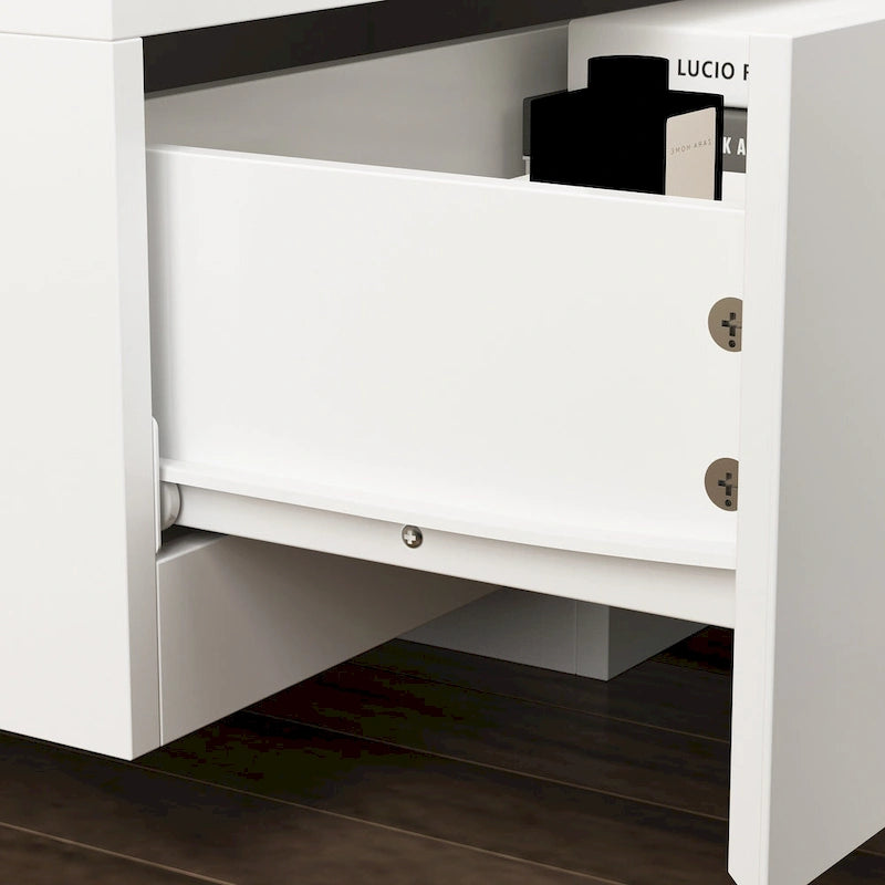 Meuble TV 94,5 avec gestion de câbles efficace et console de rangement spacieuse
