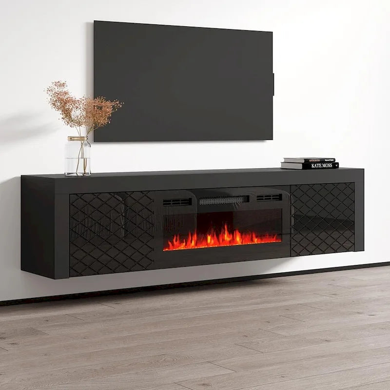 Meuble TV avec cheminée électrique Dia BL-EF 71