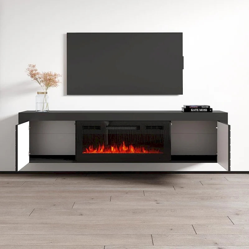 Meuble TV avec cheminée électrique Dia BL-EF 71