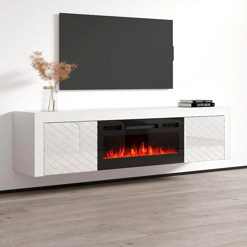 Meuble TV avec cheminée électrique Dia BL-EF 71