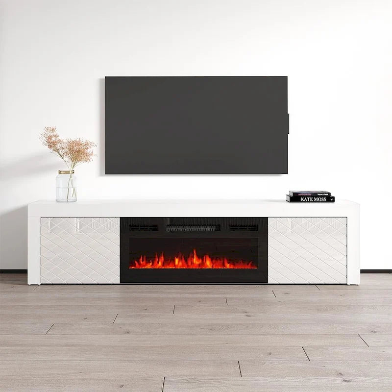 Meuble TV avec cheminée électrique Dia BL-EF 71