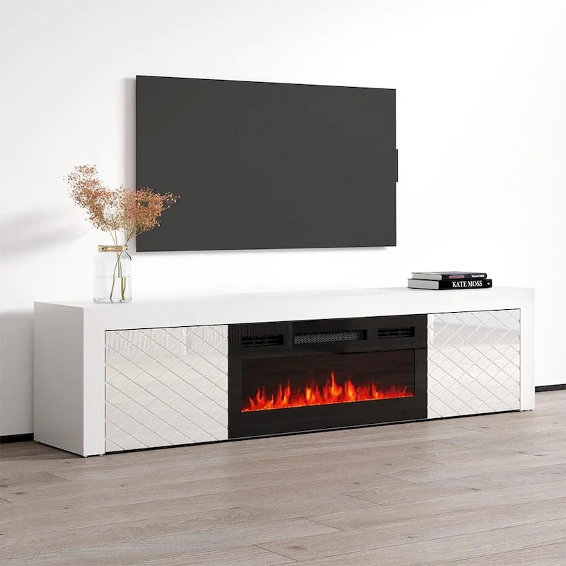 Meuble TV avec cheminée électrique Dia BL-EF 71