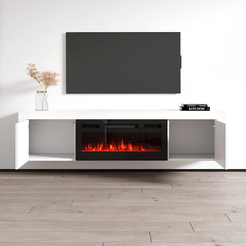 Meuble TV avec cheminée électrique Dia BL-EF 71