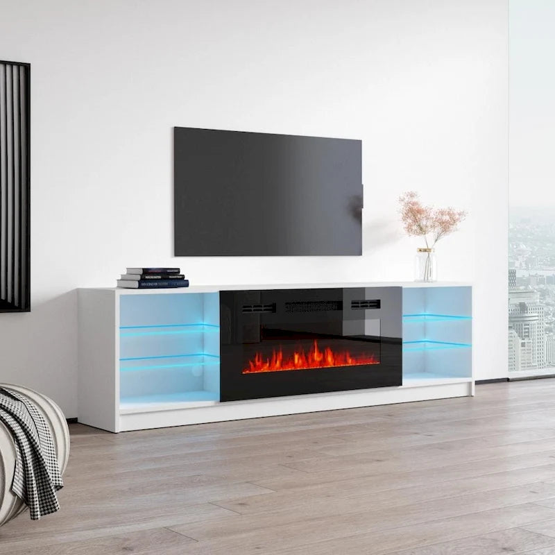 Meuble TV cheminée électrique Amsden Strick & Bolton
