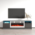 Meuble télé avec cheminée électrique Duke 01 WH-EF 63 po