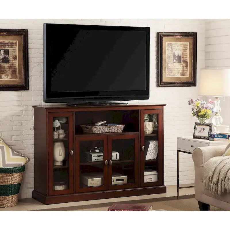 Meuble TV Summit Highboy 60 de Convenience Concepts avec armoires de rangement et étagères