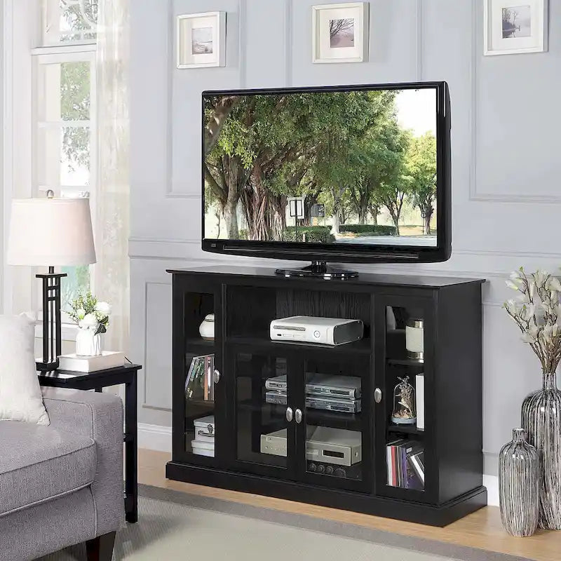 Meuble TV Summit Highboy 60 de Convenience Concepts avec armoires de rangement et étagères