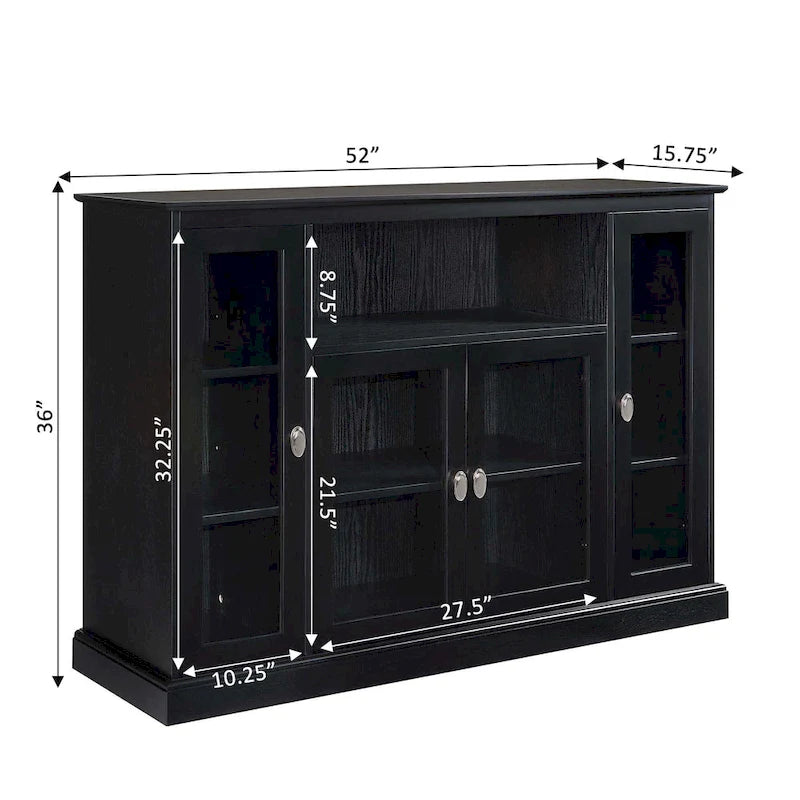 Meuble TV Summit Highboy 60 de Convenience Concepts avec armoires de rangement et étagères