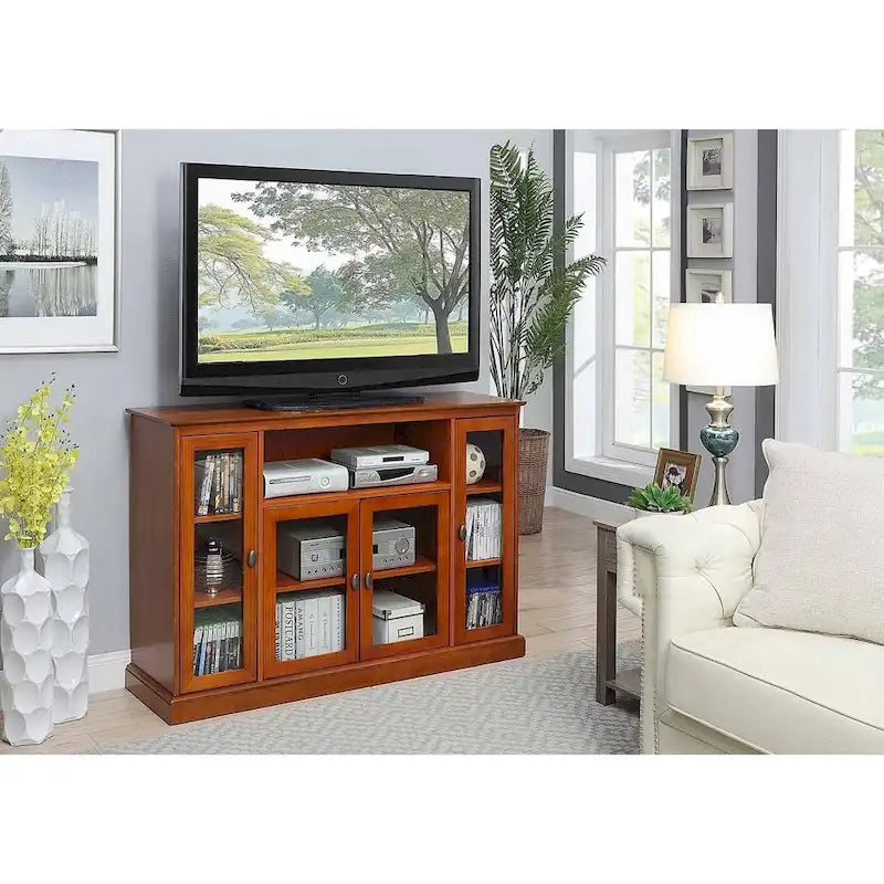 Meuble TV Summit Highboy 60 de Convenience Concepts avec armoires de rangement et étagères