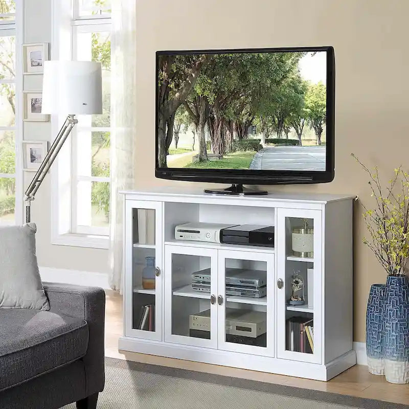 Meuble TV Summit Highboy 60 de Convenience Concepts avec armoires de rangement et étagères