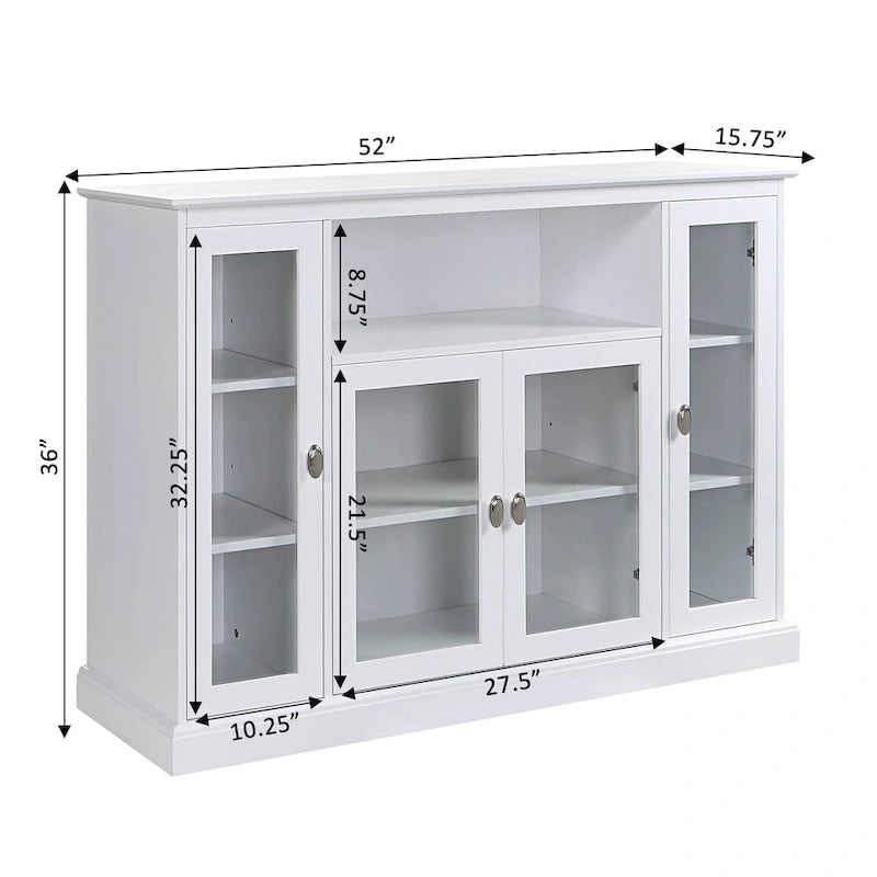 Meuble TV Summit Highboy 60 de Convenience Concepts avec armoires de rangement et étagères