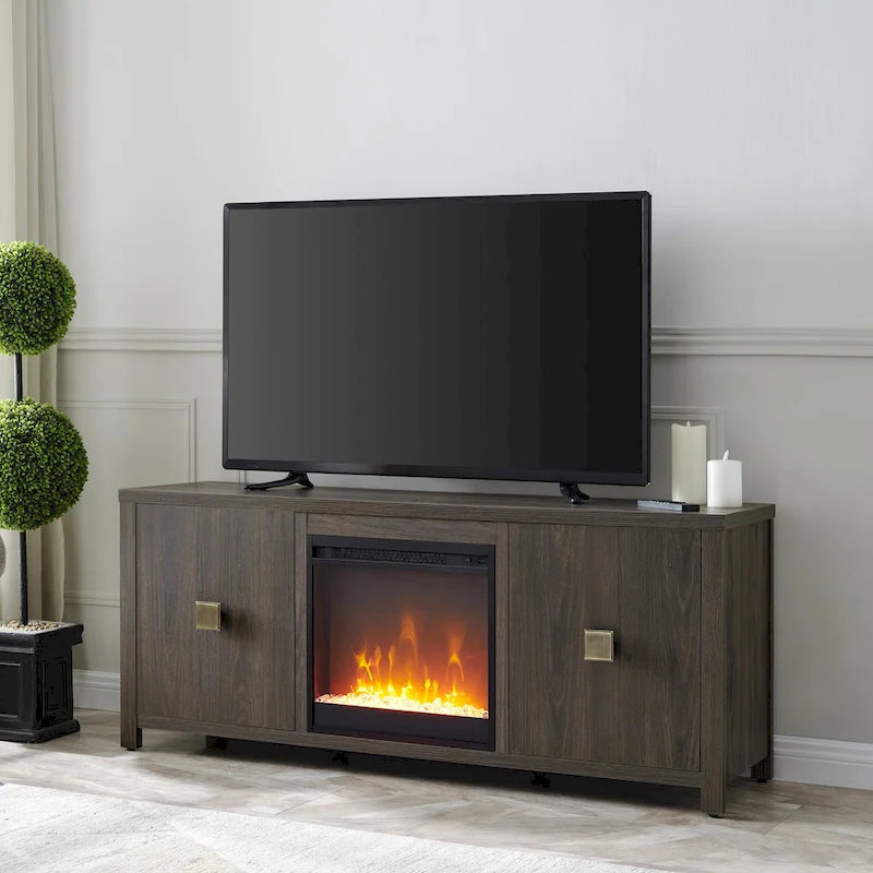 Meuble TV Juniper 58 avec insert de cheminée Crystal