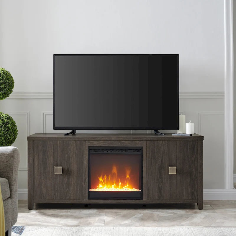 Meuble TV Juniper 58 avec insert de cheminée Crystal