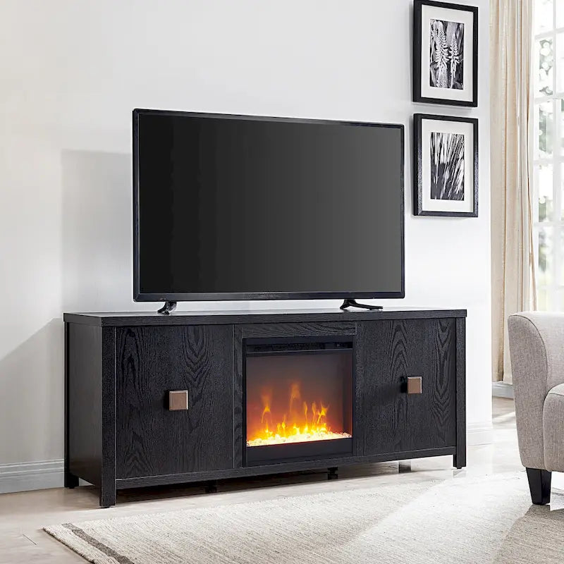 Meuble TV Juniper 58 avec insert de cheminée Crystal