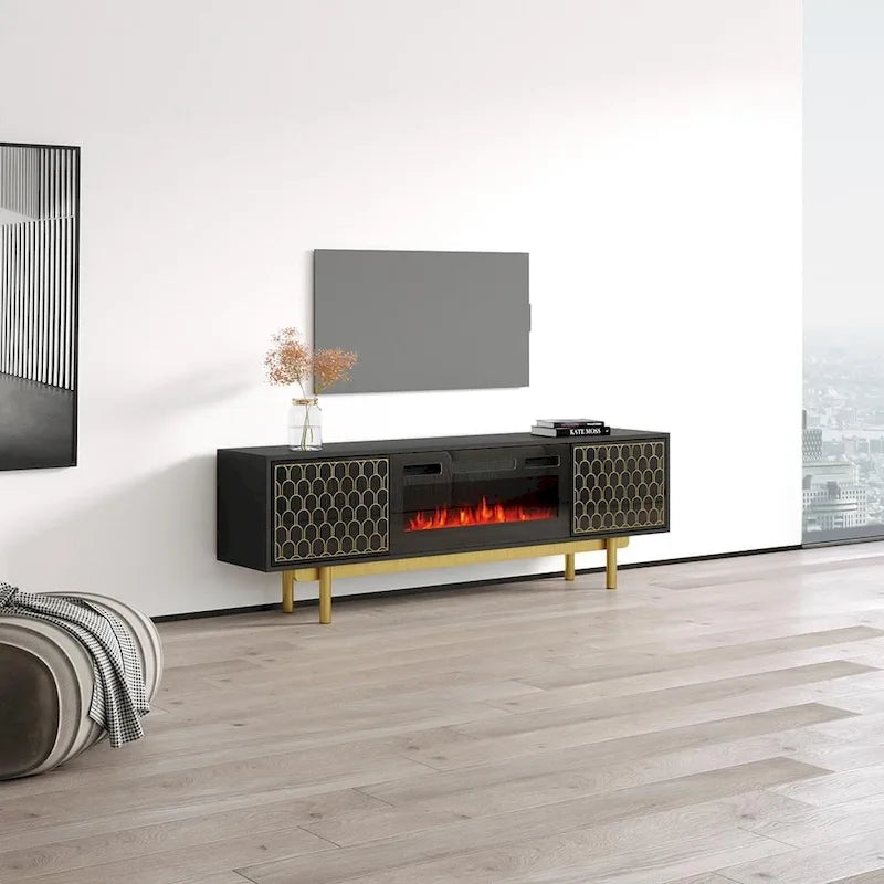 Meuble TV pour cheminée Karp BL-EF