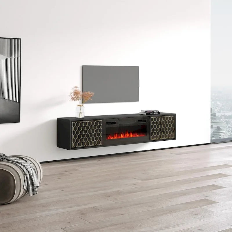 Meuble TV pour cheminée Karp BL-EF