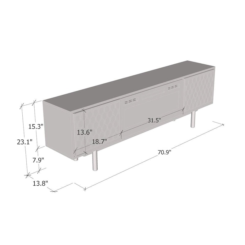 Meuble TV pour cheminée Karp BL-EF