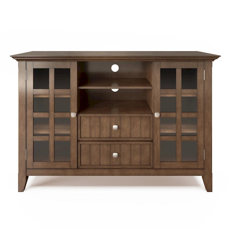 WYNDENHALL Normandy Meuble TV multimédia en bois massif de 134,6 cm de large pour téléviseurs jusqu'à 60 pouces