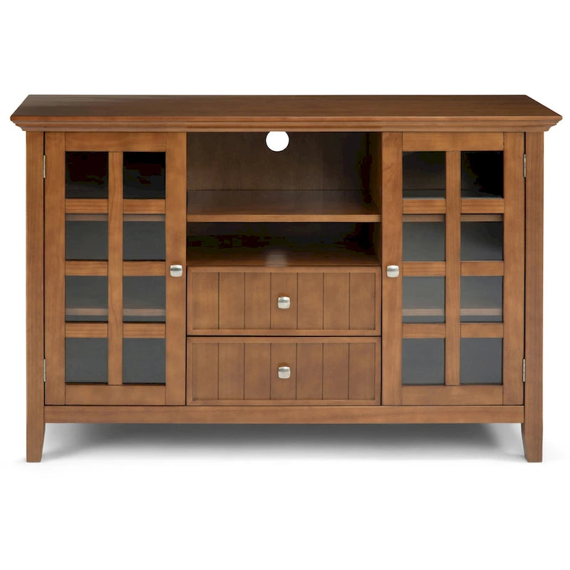 WYNDENHALL Normandy Meuble TV multimédia en bois massif de 134,6 cm de large pour téléviseurs jusqu'à 60 pouces