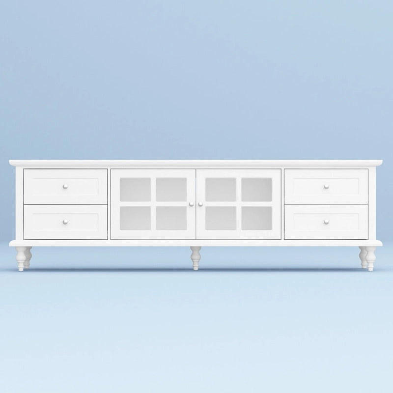 Ensemble de meubles avec rangement en verre trempé et combo meuble TV - Organisation - Meuble d'appoint+Meuble TV