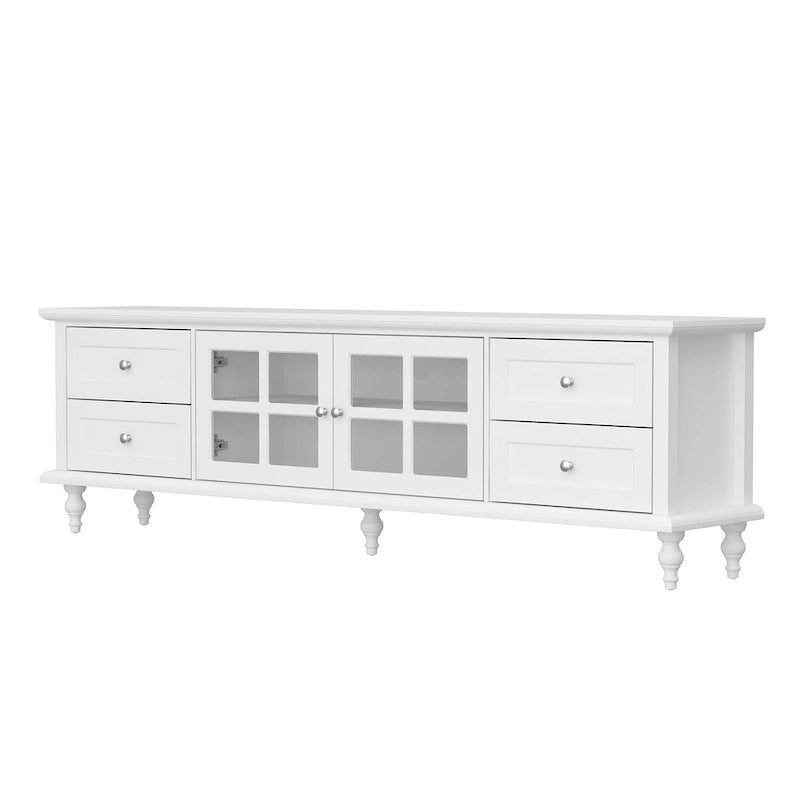 Ensemble de meubles avec rangement en verre trempé et combo meuble TV - Organisation - Meuble d'appoint+Meuble TV