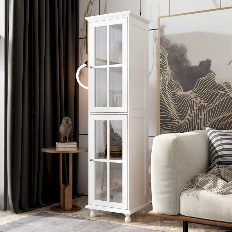 Ensemble de meubles avec rangement en verre trempé et combo meuble TV - Organisation - Meuble d'appoint+Meuble TV
