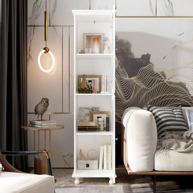 Ensemble de meubles avec rangement en verre trempé et combo meuble TV - Organisation - Meuble d'appoint+Meuble TV