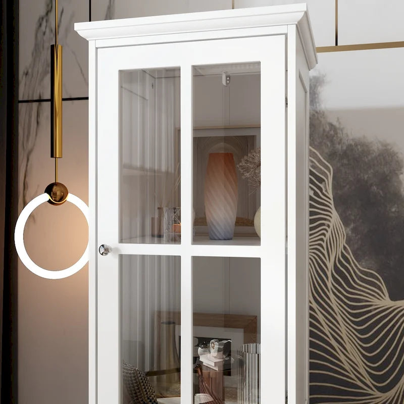 Ensemble de meubles avec rangement en verre trempé et combo meuble TV - Organisation - Meuble d'appoint+Meuble TV