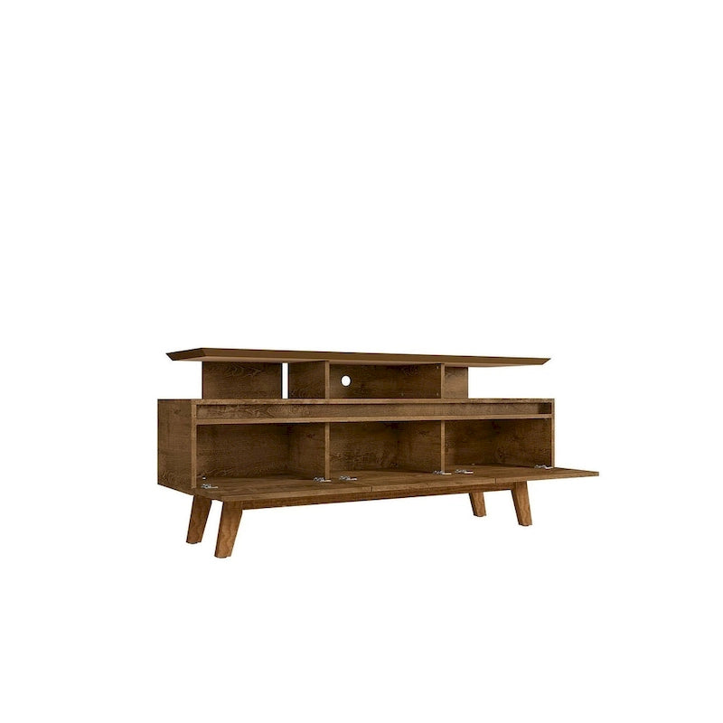 Meuble console média en bois Yonkers Mid-Century Modern