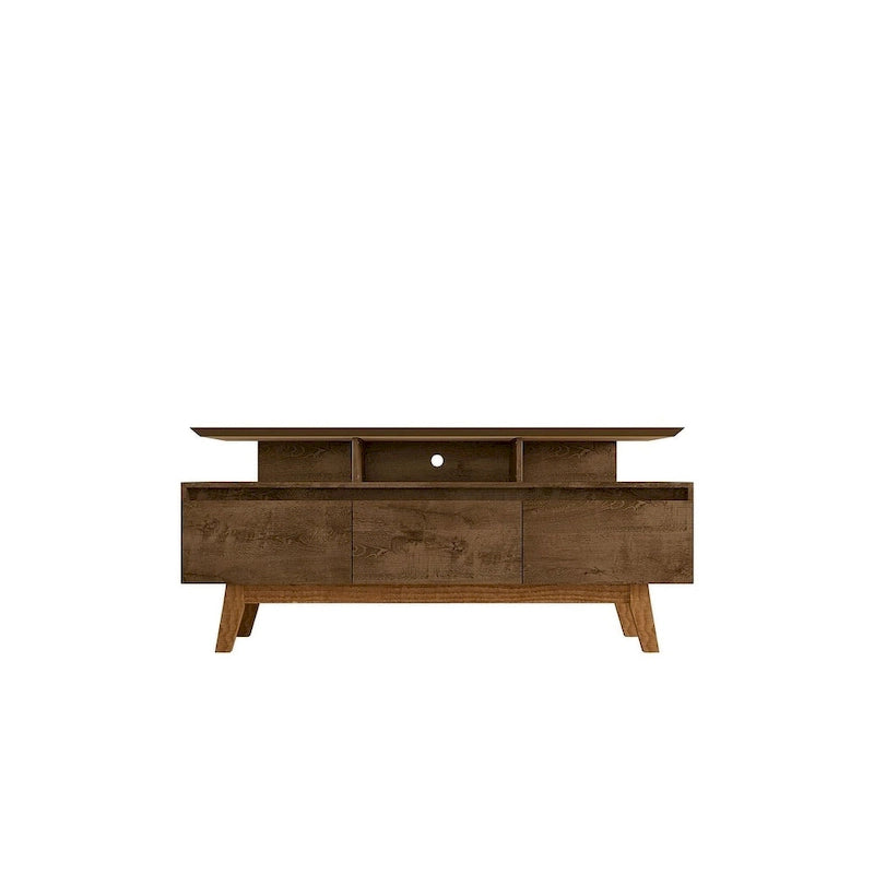 Meuble console média en bois Yonkers Mid-Century Modern