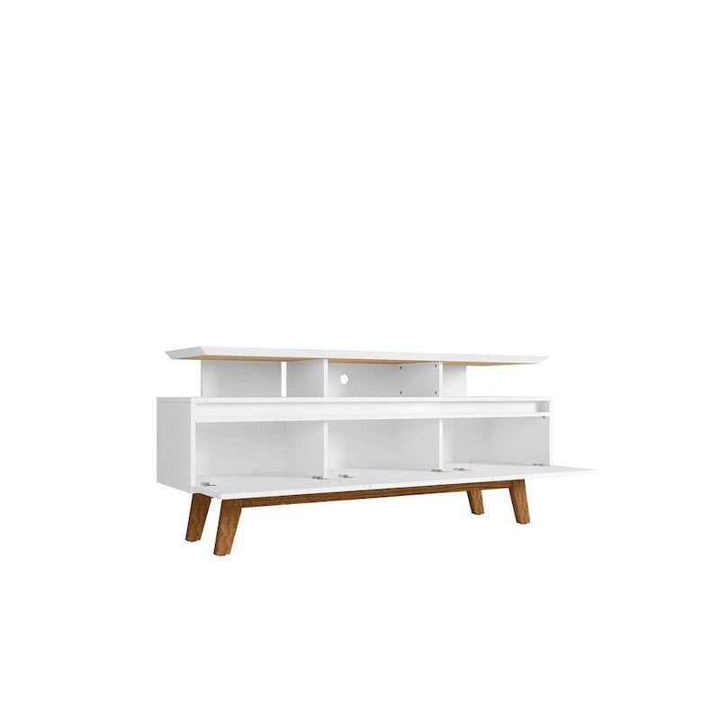 Meuble console média en bois Yonkers Mid-Century Modern