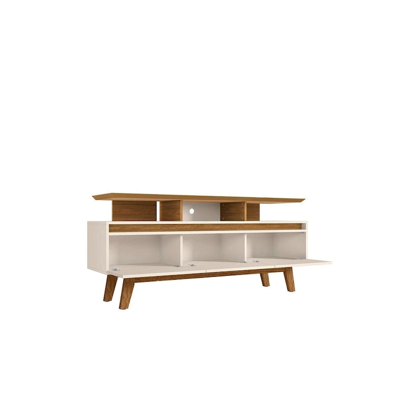 Meuble console média en bois Yonkers Mid-Century Modern
