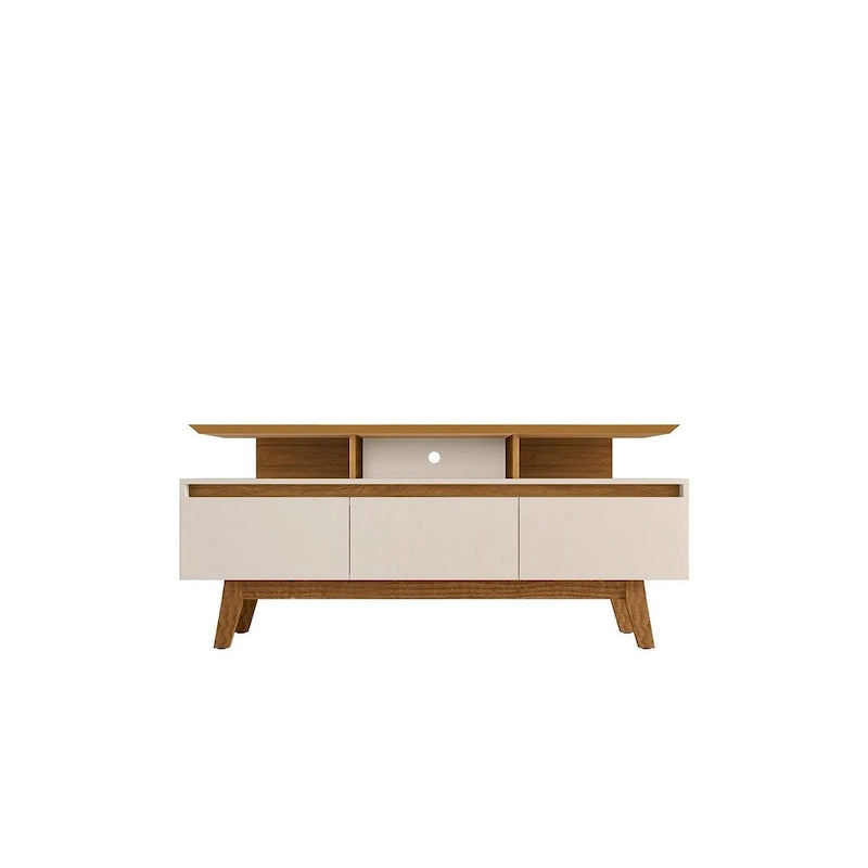 Meuble console média en bois Yonkers Mid-Century Modern