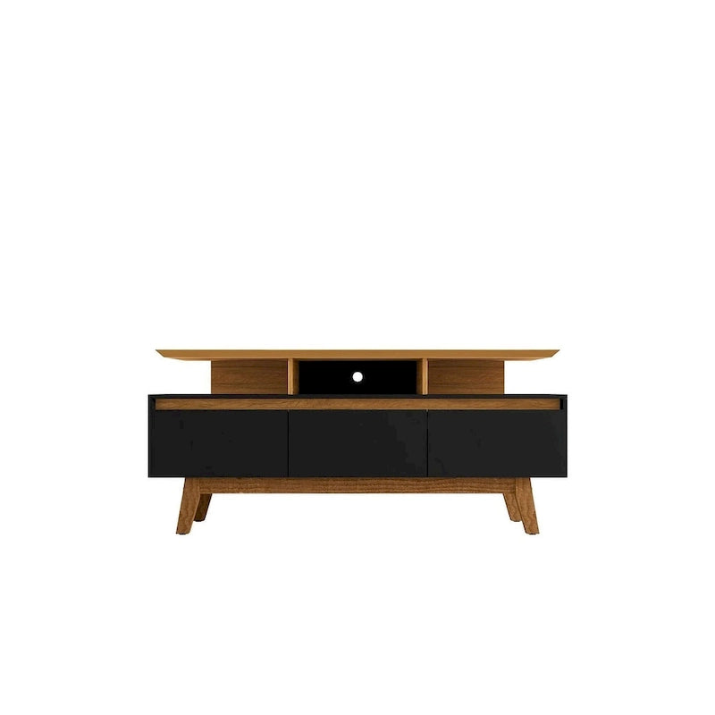 Meuble console média en bois Yonkers Mid-Century Modern