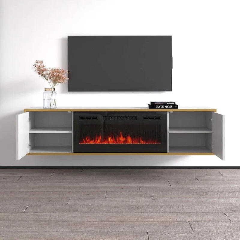 Meuble TV 65" pour cheminée électrique Goldie BL-EF