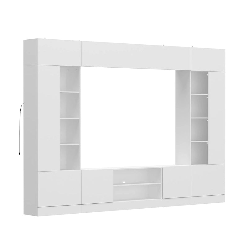 Meuble TV mural avec étagères pour téléviseurs jusqu'à 70 pouces, Console moderne